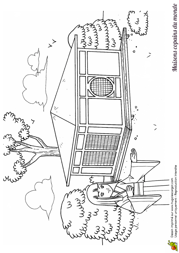 Coloriage maison du monde