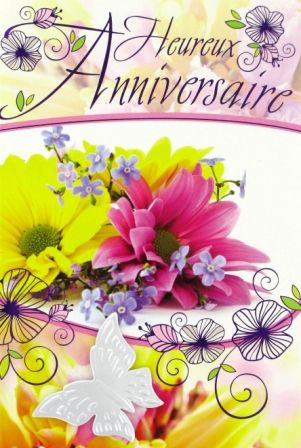 Dromacarte anniversaire fleurs