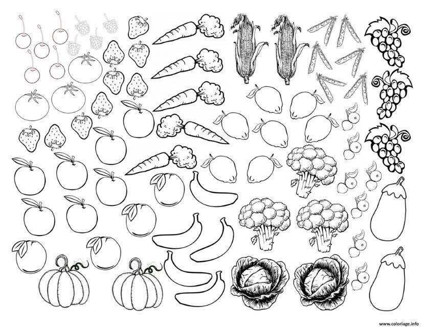 Coloriage fruit legume