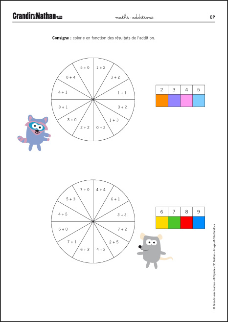Addition maternelle à imprimer