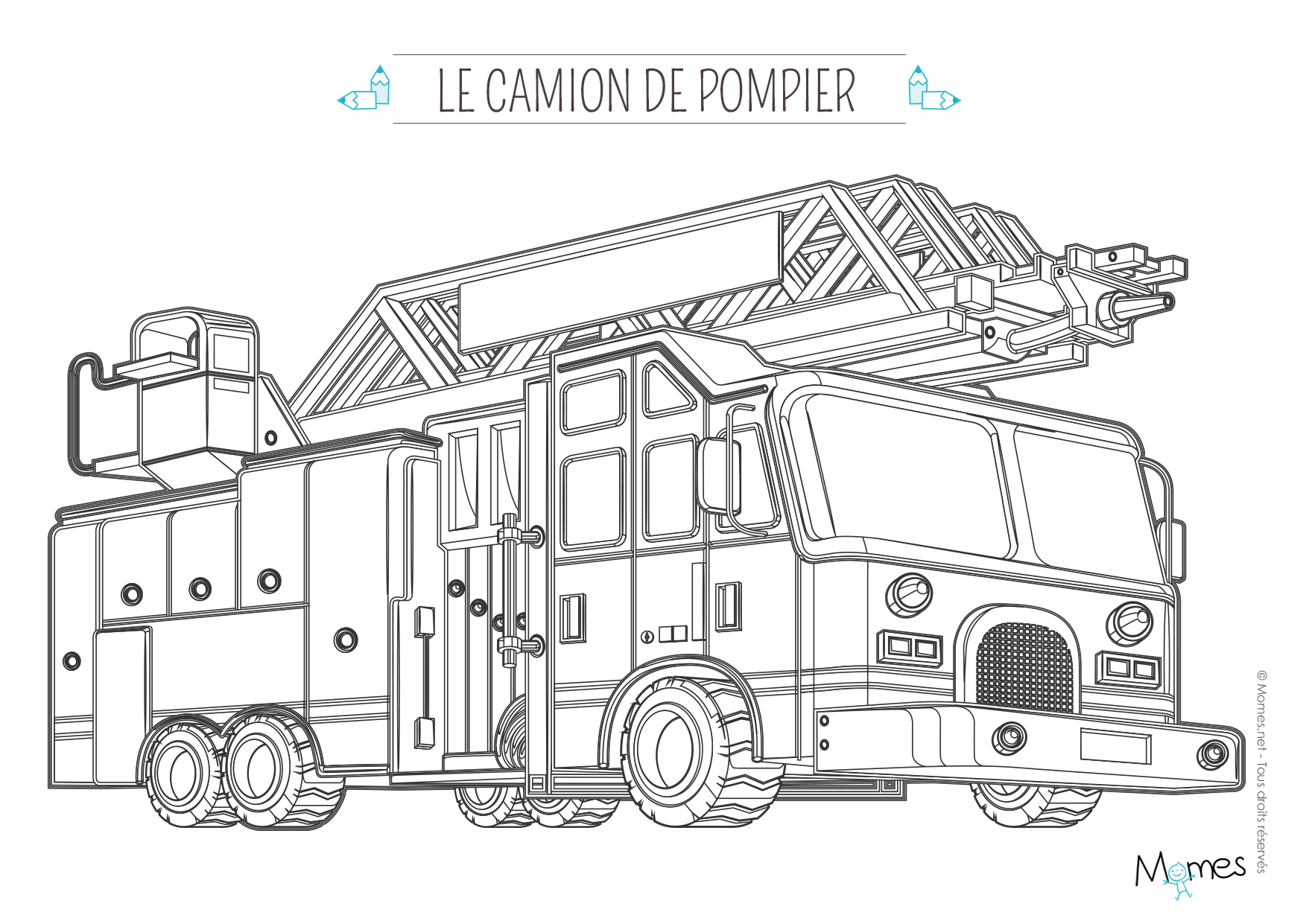 Dessin à imprimer camion pompier