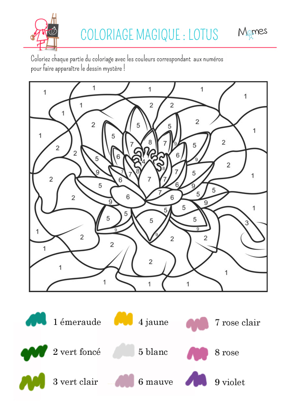 Coloriage magique fleur