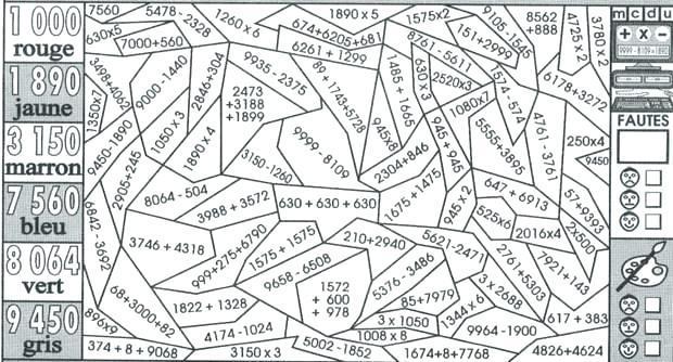 Coloriage magique cm2 imprimer