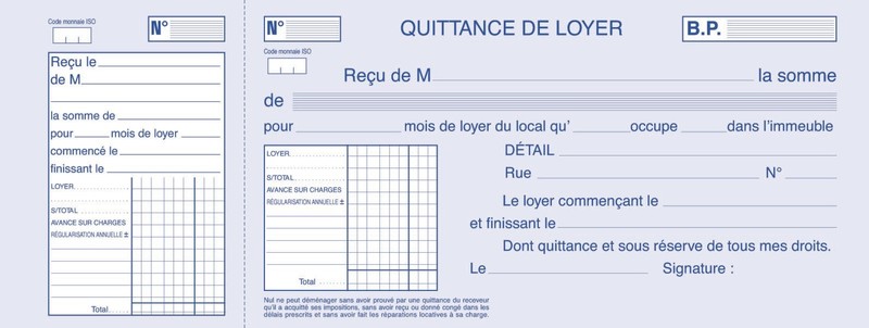 Quittance loyer bail commercial