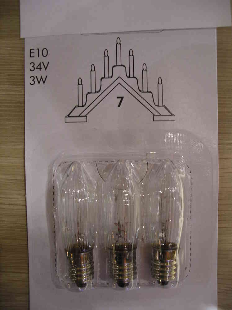 Ampoule de rechange e10 34v 3w