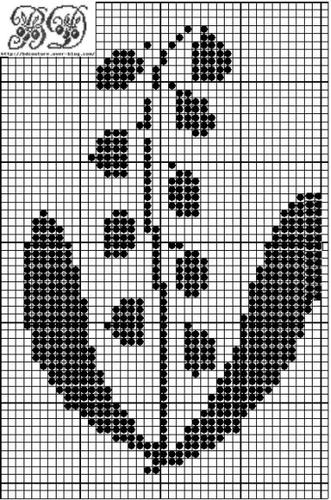 Grille gratuite point de croix compté monochrome