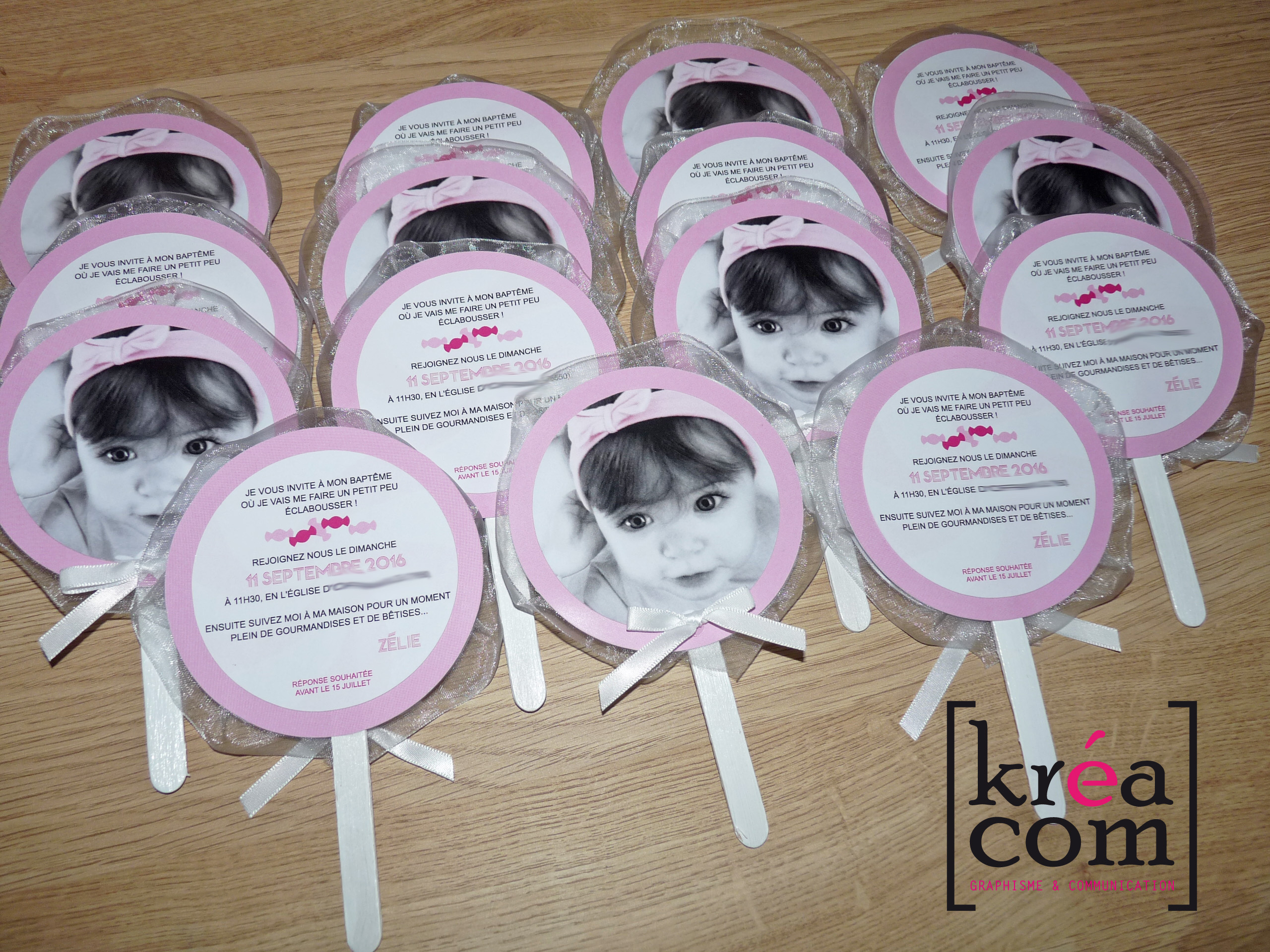 Faire part bapteme sucette