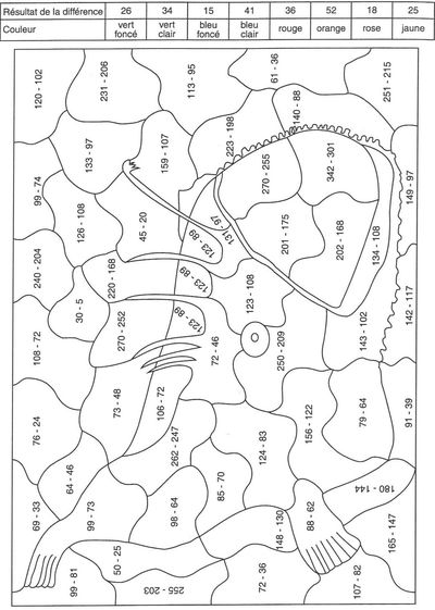Coloriage magique soustraction cm1
