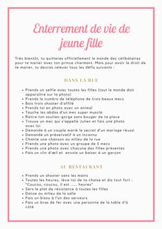 Texte invitation enterrement vie de jeune fille