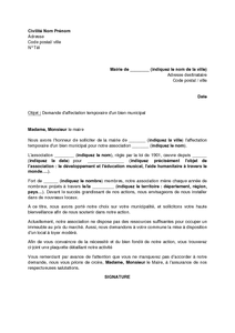 Lettre demande de salle mairie