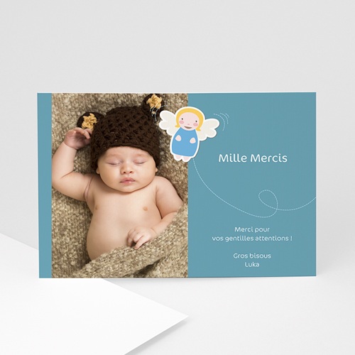 Carte remerciement bapteme garcon