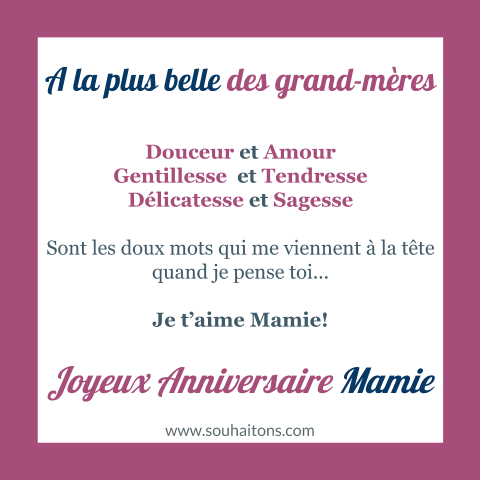 Poeme pour 80 ans mamie