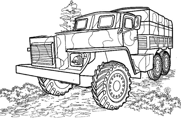 Coloriage camion militaire