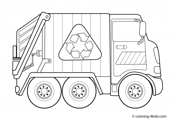 Dessin camion poubelle