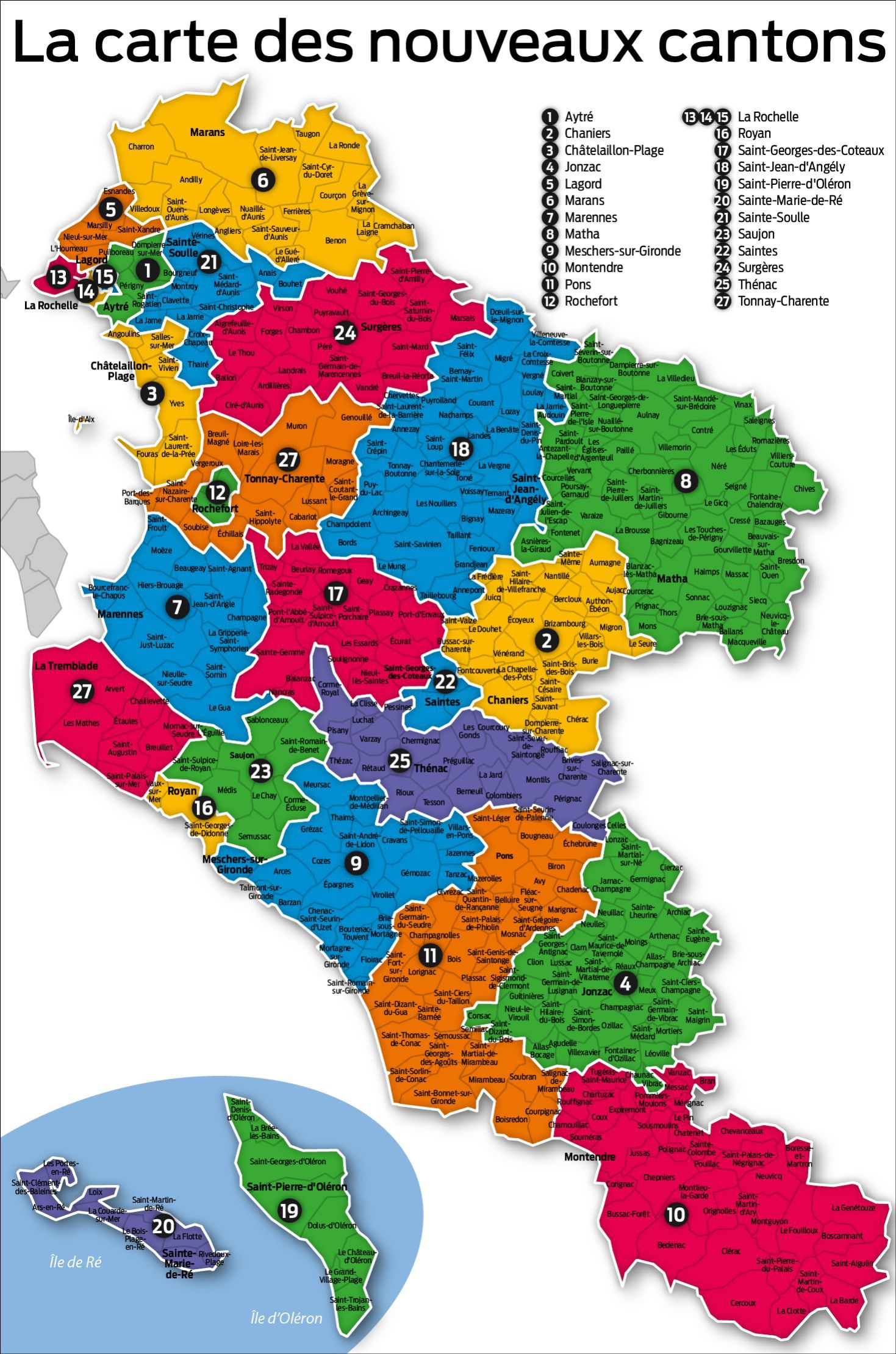 Carte charentes maritimes détaillée