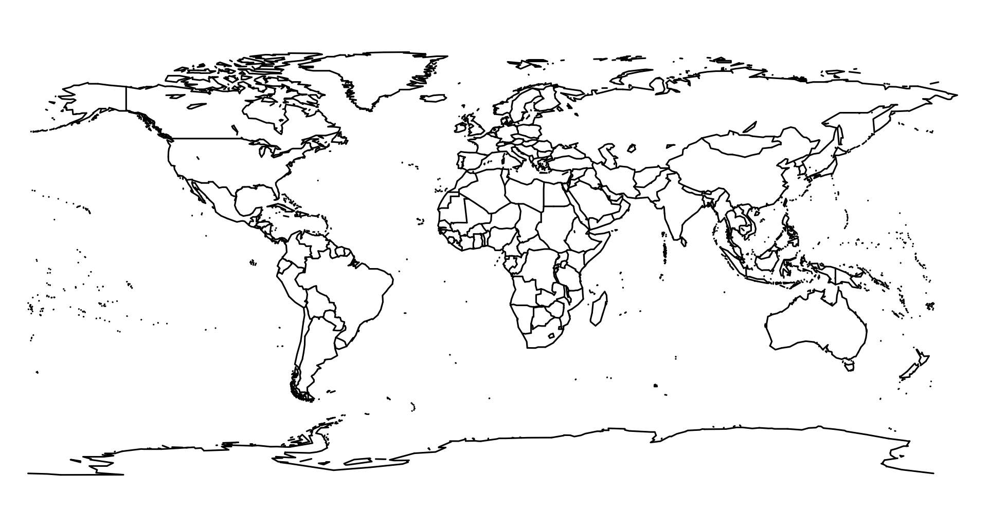 Carte du monde à colorier par pays