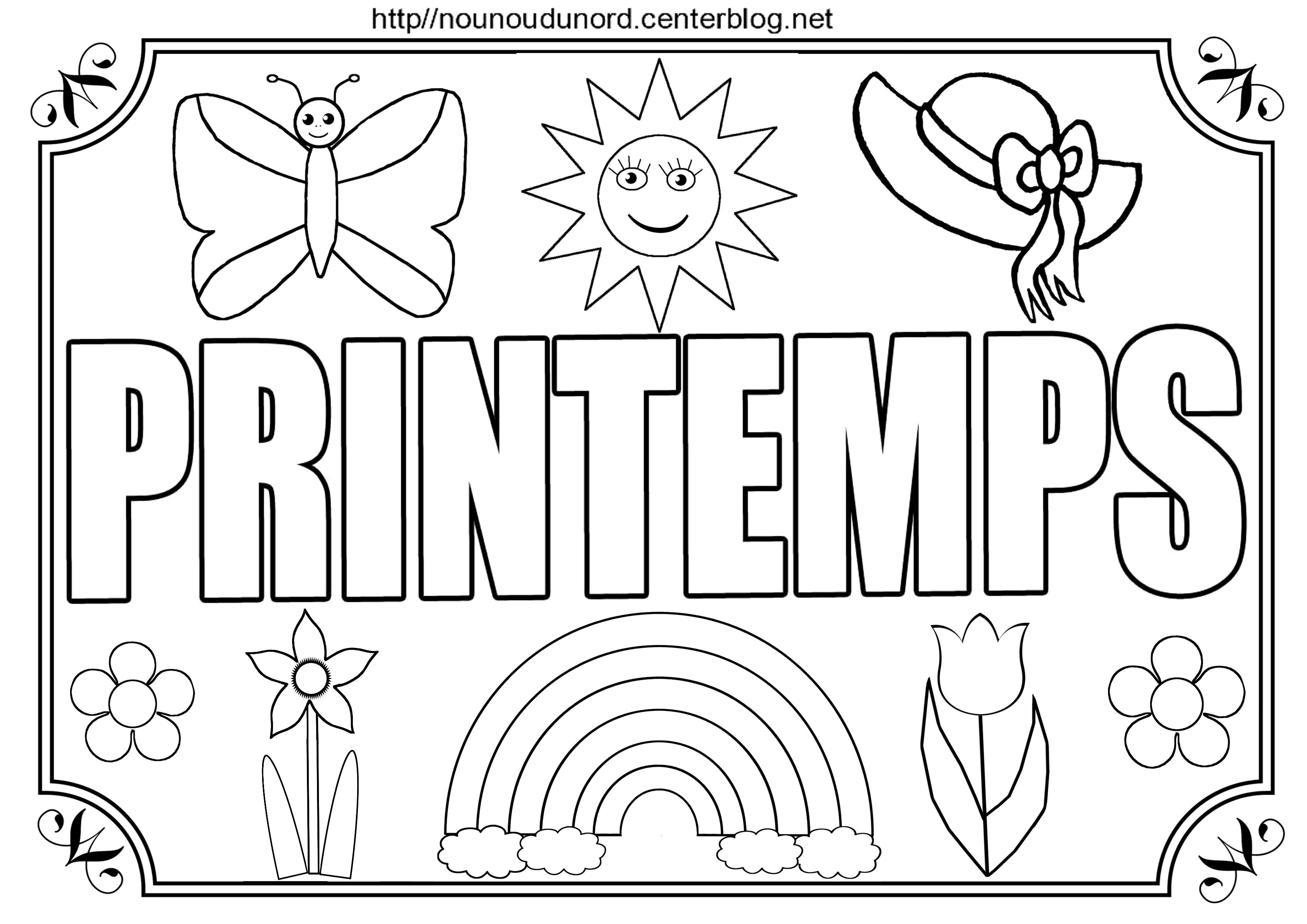 Coloriage maternelle printemps à imprimer