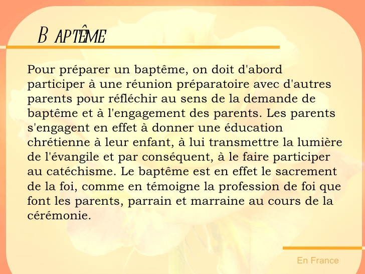 Discours bapteme parrain filleul