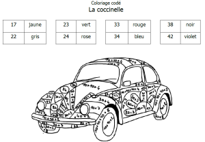 Coccinelle coloriage magique
