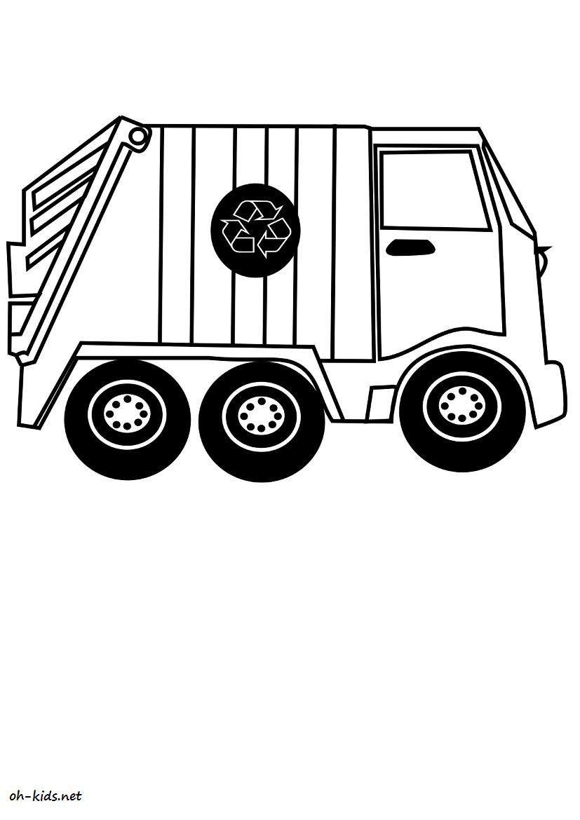Coloriage camion poubelle
