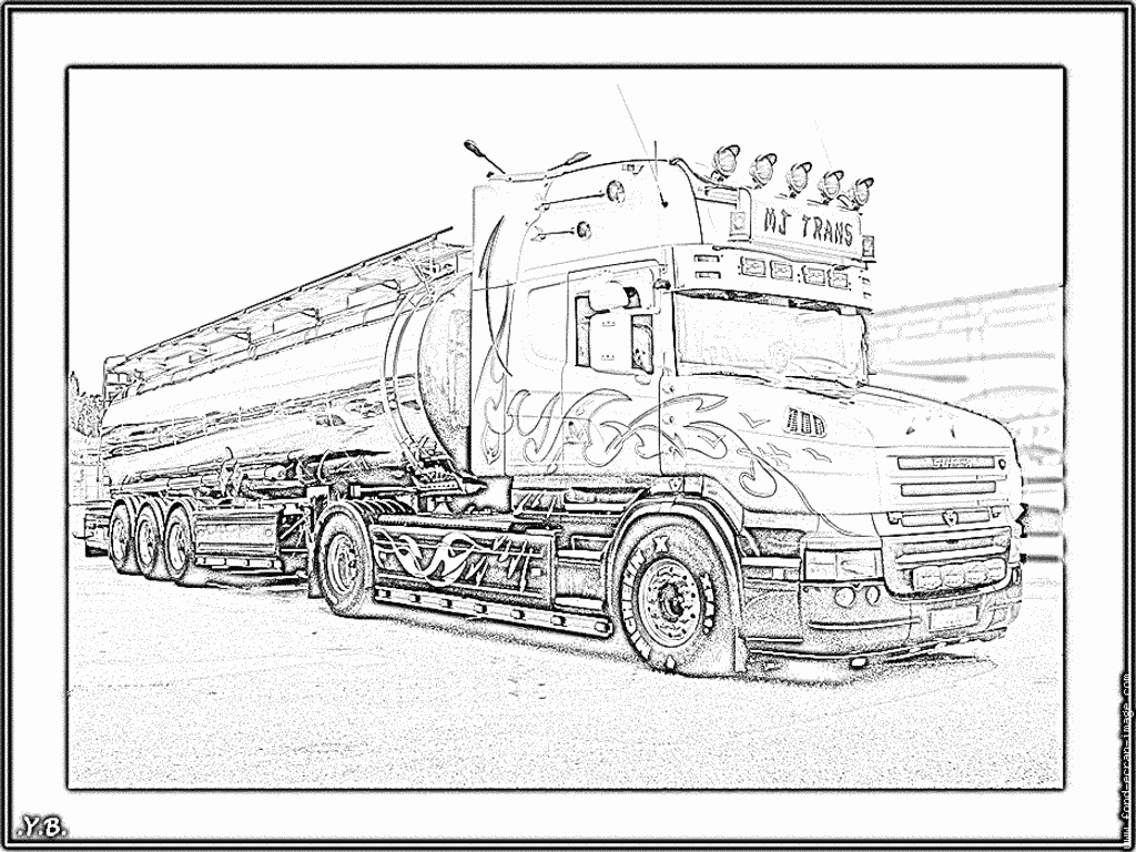 Dessin de camion scania a imprimer