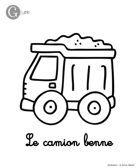 Dessin de camion de poubelle