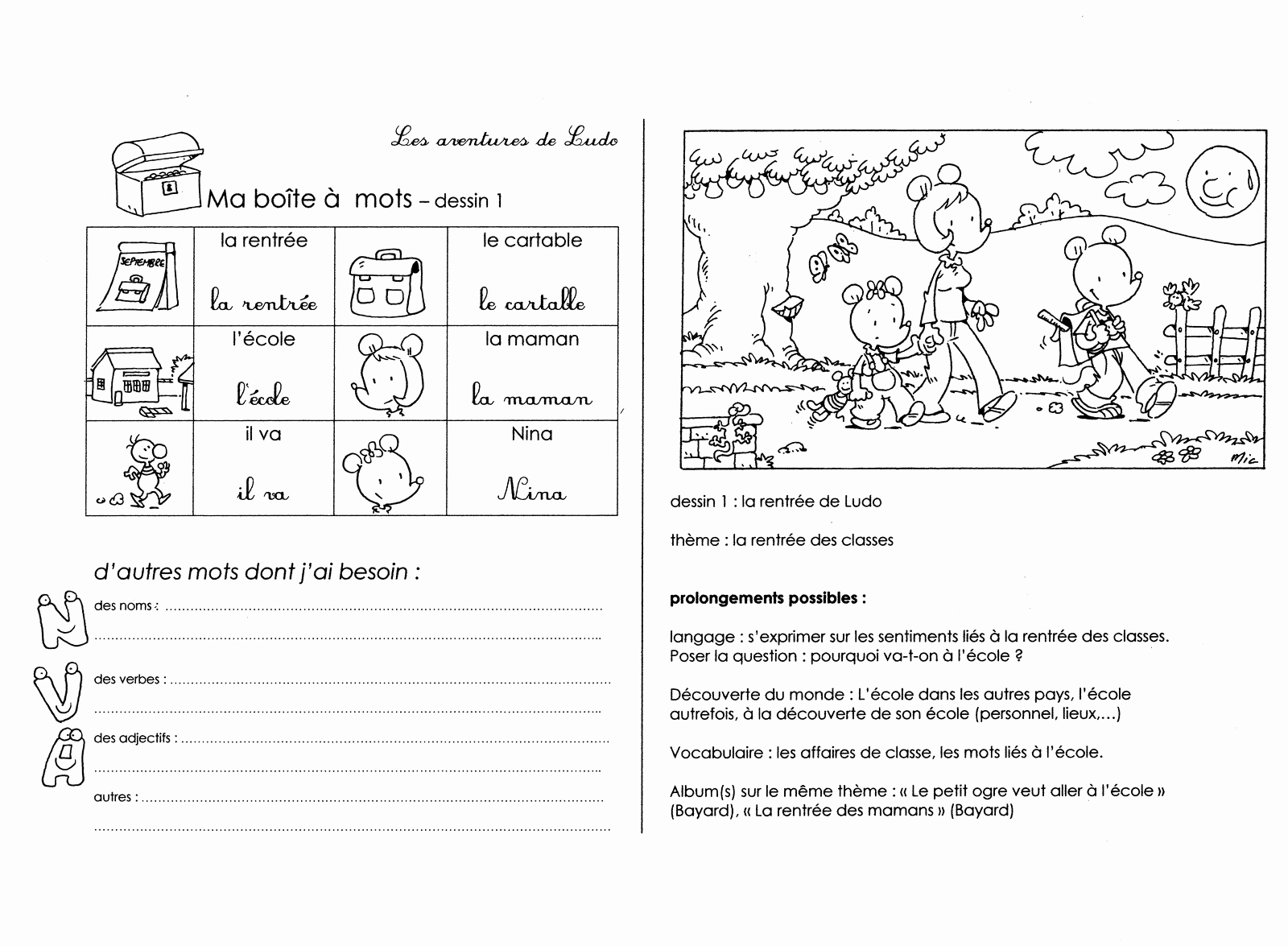 Coloriage de rentrée cp
