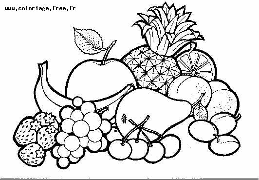Images de fruits et légumes à colorier
