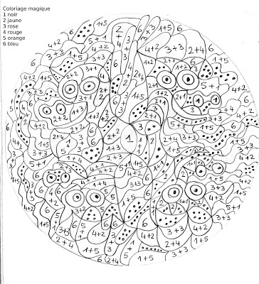 Coloriage magique à imprimer difficile