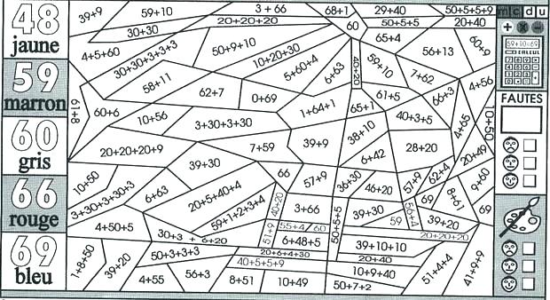 Coloriage magique ce1 numération