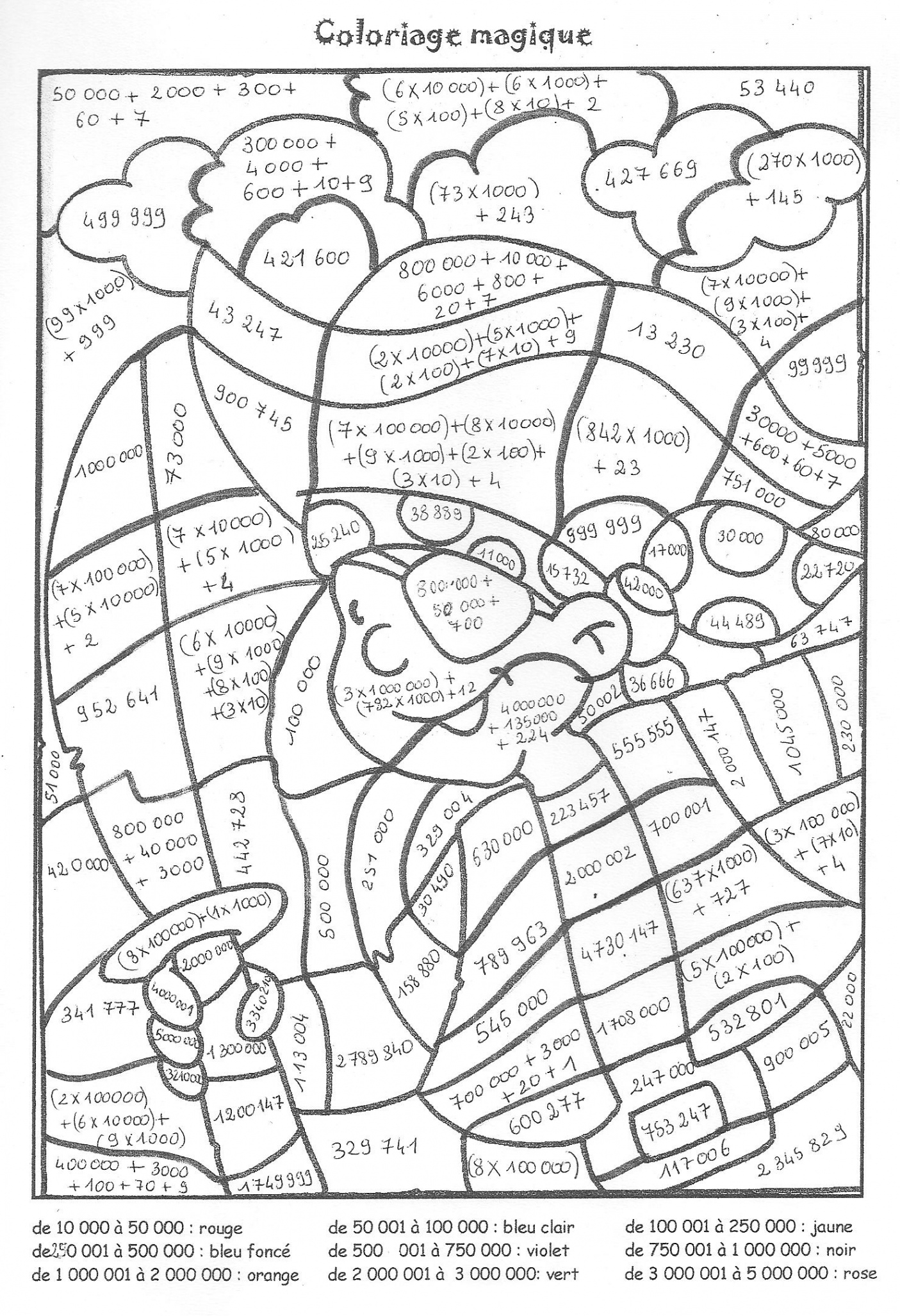 Coloriage nombres décimaux