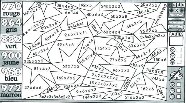 Coloriage magique de 6ème