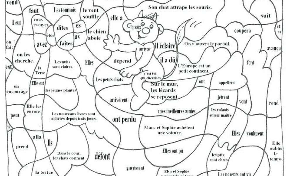 Coloriage magique cm2 conjugaison