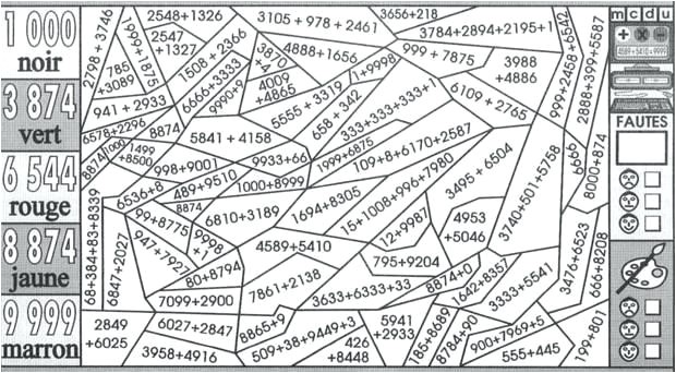 Coloriage magique maths cm2