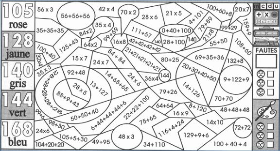 Coloriage magique division