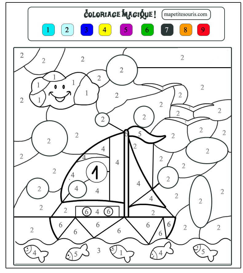 Coloriage magique ms à imprimer