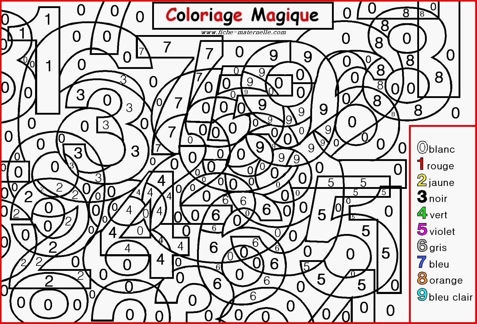 Coloriage magique à imprimer maternelle