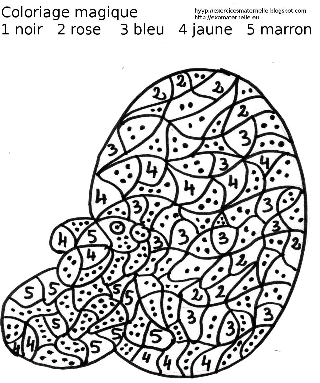 Coloriage magique pâques maternelle