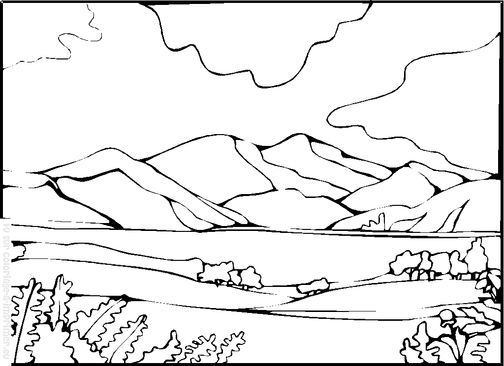 Coloriage paysage ete