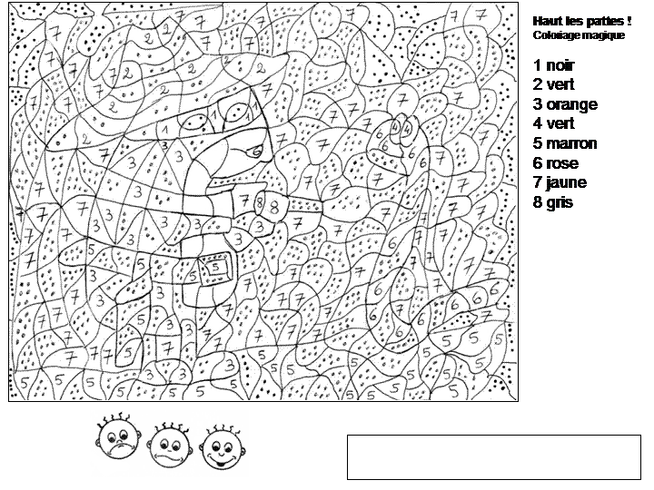 Dessin avec des chiffres a colorier