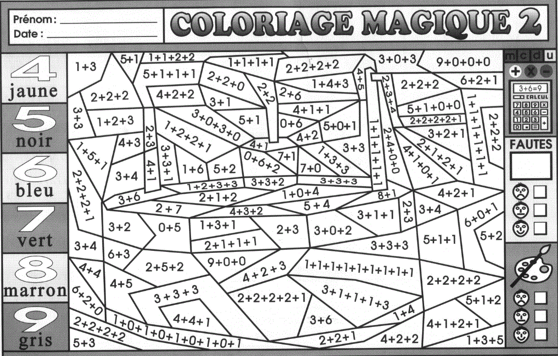Coloriage numerique a imprimer
