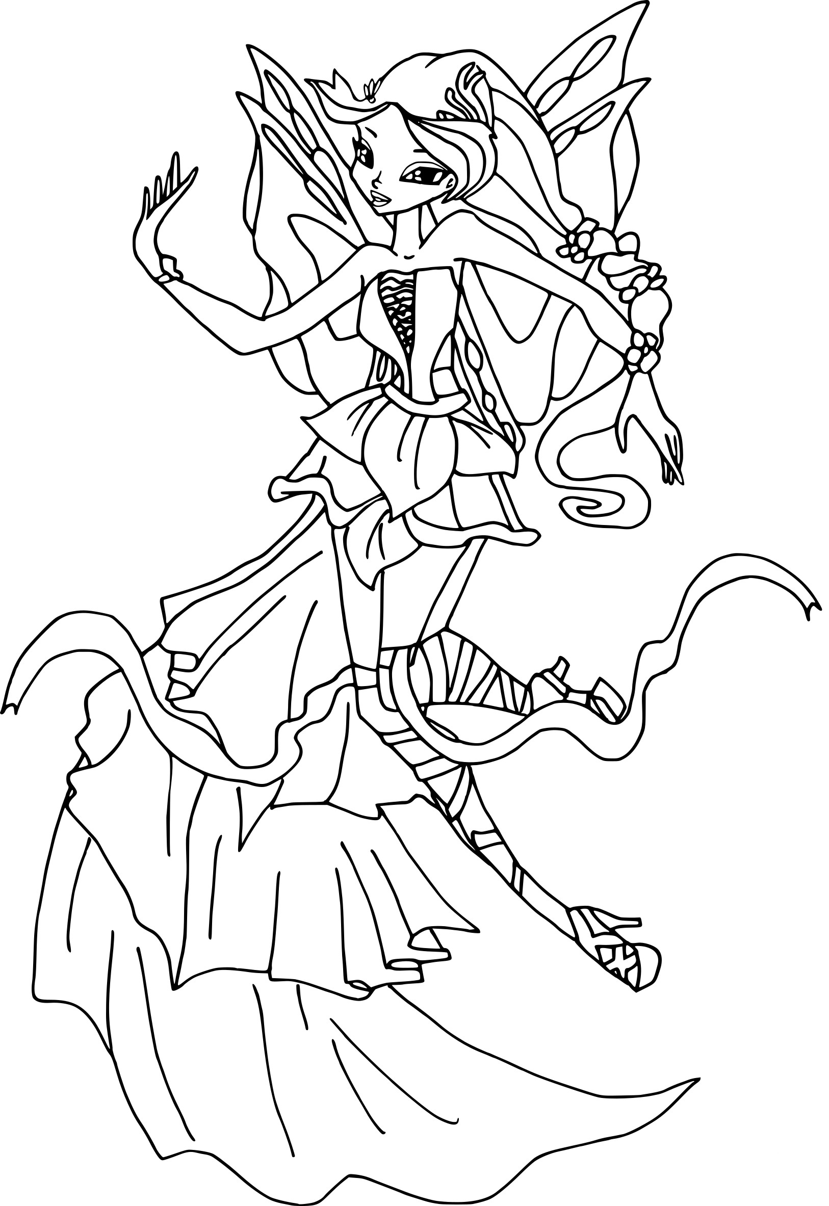 Coloriage flora des winx