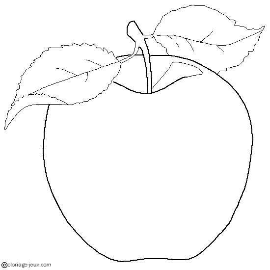 Dessin de pomme a colorier