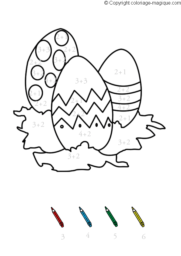 Coloriage magique paques maternelle