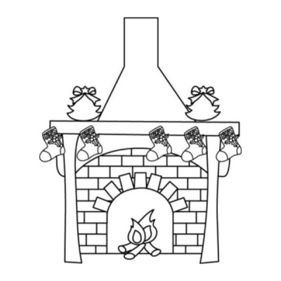 Coloriage paysage noel