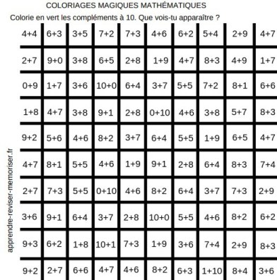 Coloriage magique table de 6