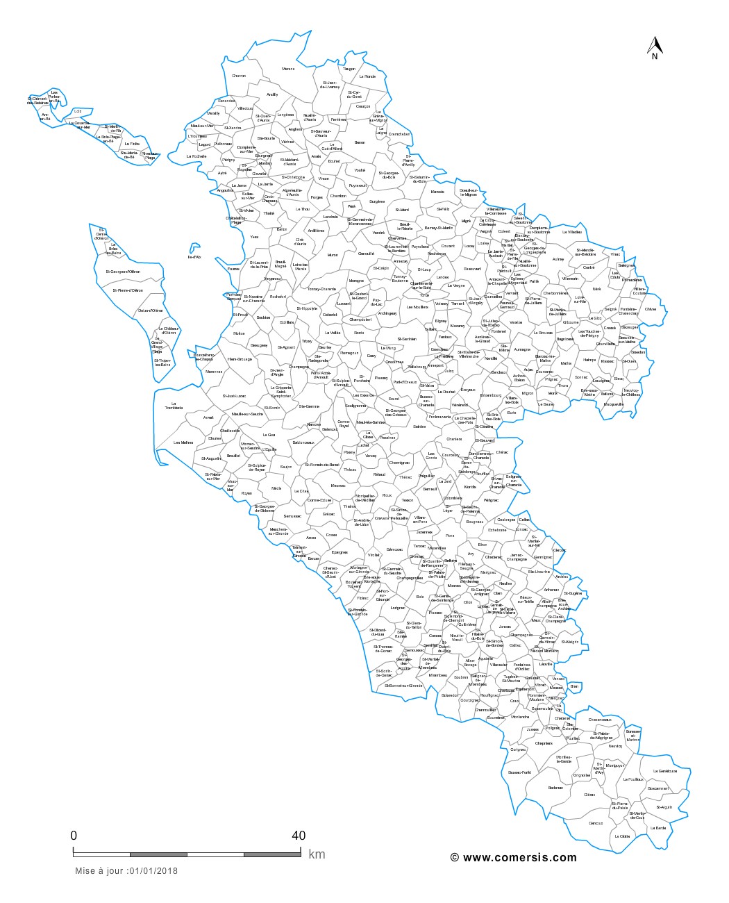 Charente maritime carte détaillée