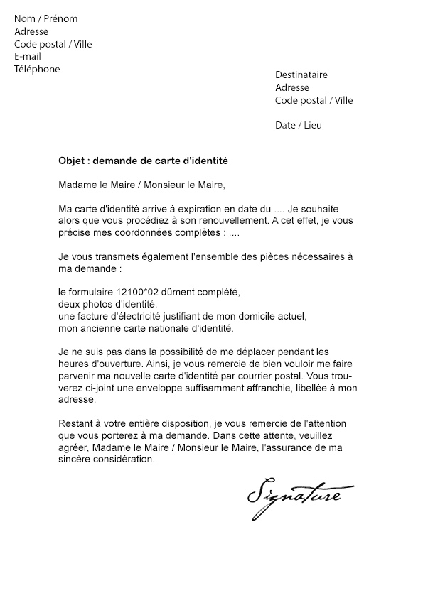 Ecrire une lettre au maire une reclamation