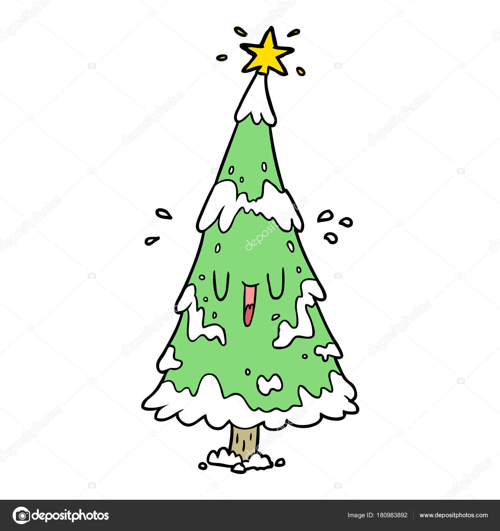 Sapin enneigé dessin