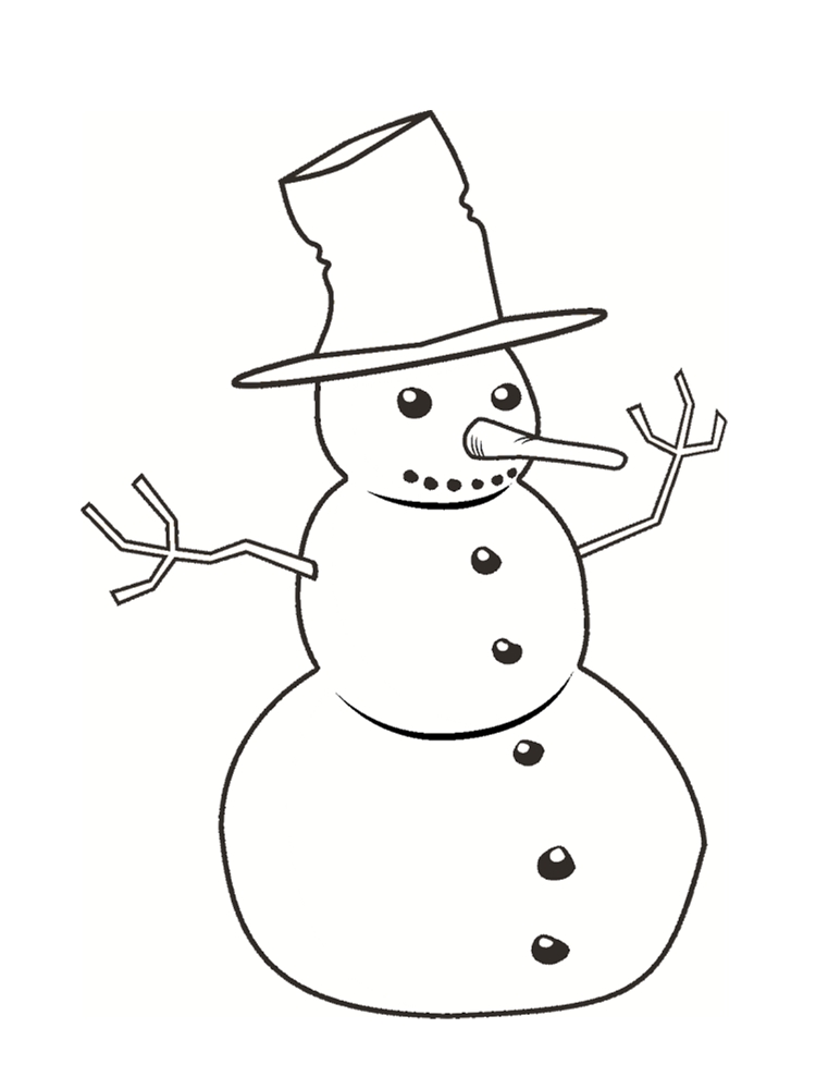 Dessin de bonhomme de neige a imprimer